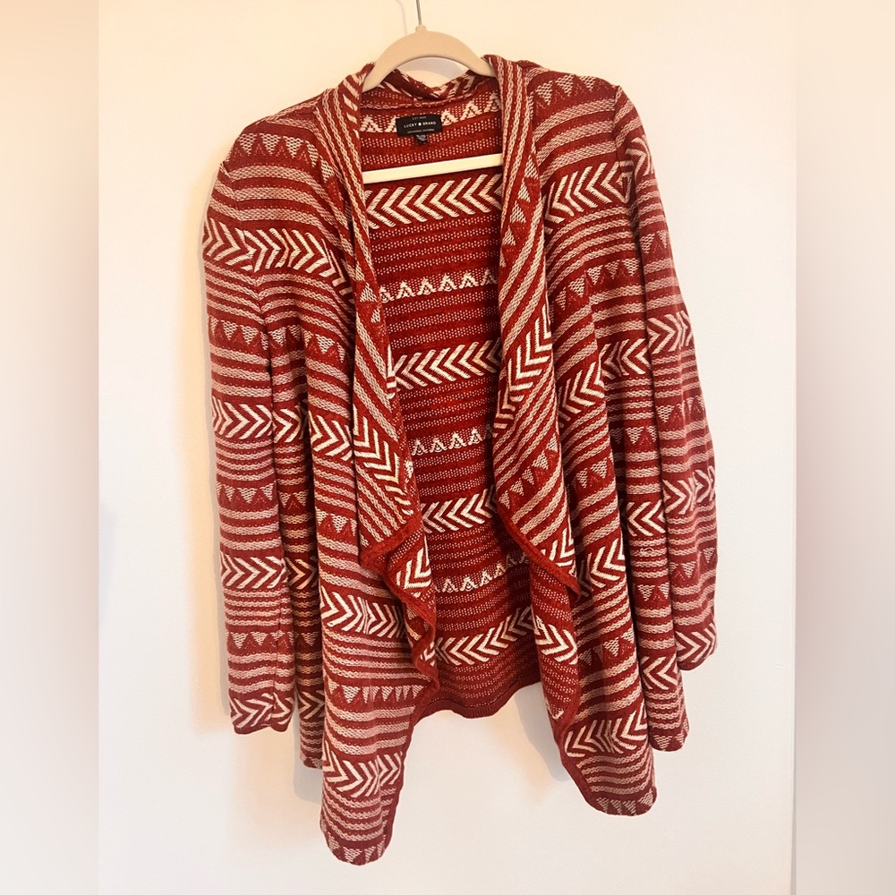 Lucky Brand Aztec Sweater Cardigan Size XL